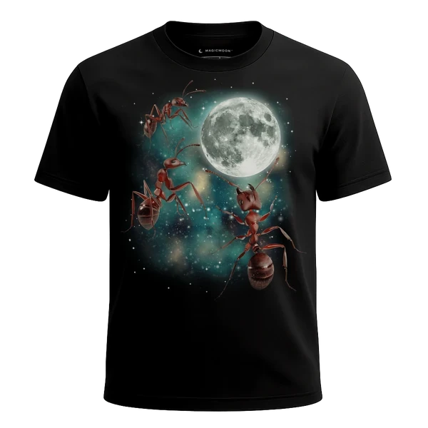 Three Ant Moon cosmic t-shirt
