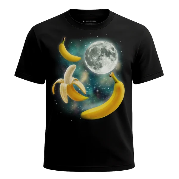 Three Banana Moon cosmic t-shirt