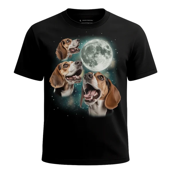Three Beagle Moon cosmic t-shirt