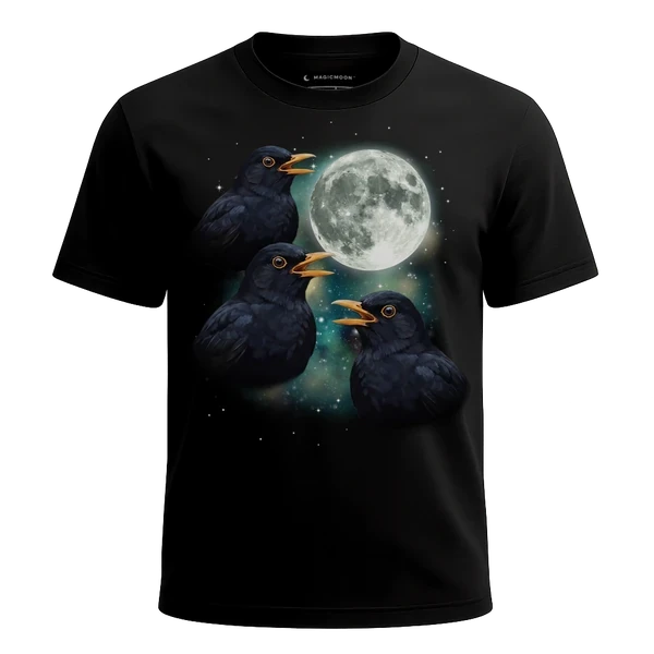 Three Blackbird Moon cosmic t-shirt