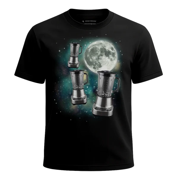 Three Blender Moon cosmic t-shirt