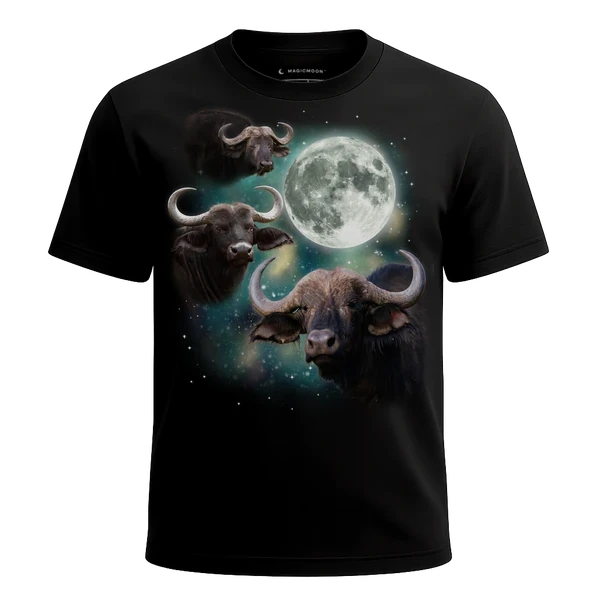 Three Buffalo Moon cosmic t-shirt