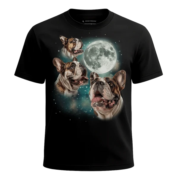 Three Bulldog Moon cosmic t-shirt