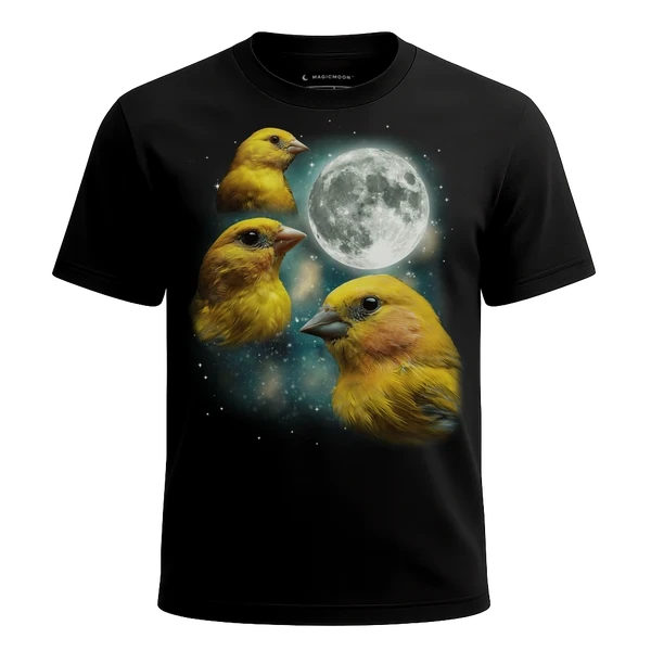 Three Canary Moon cosmic t-shirt