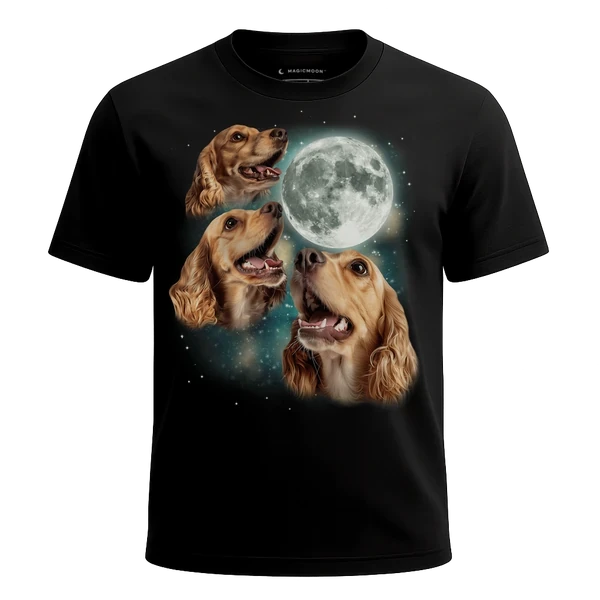 Three Cocker Spaniel Moon cosmic t-shirt