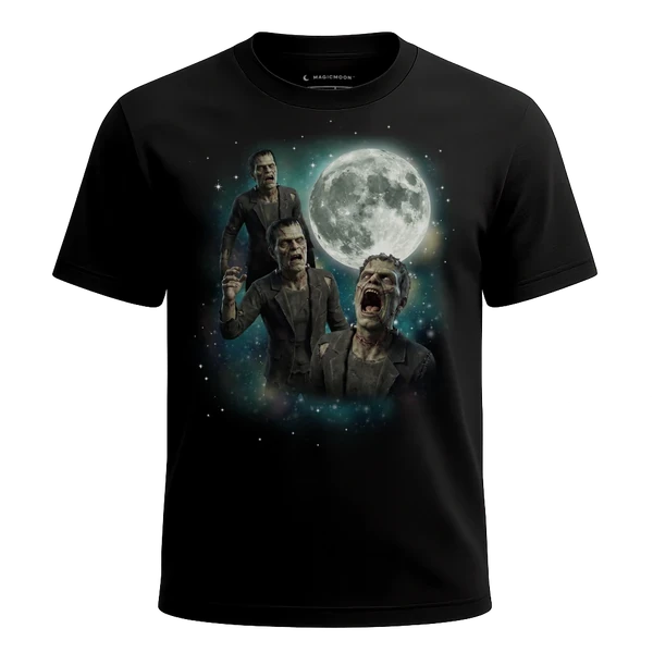Three Frankenstein Moon cosmic t-shirt