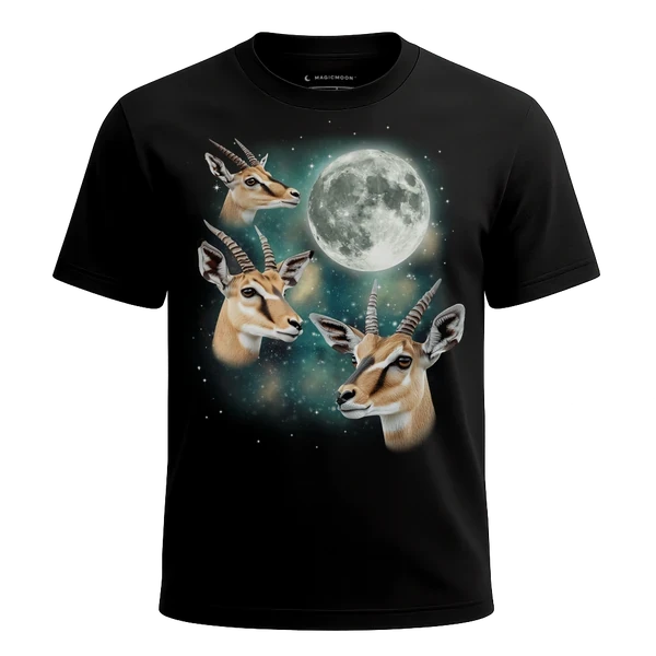 Three Gazelle Moon cosmic t-shirt