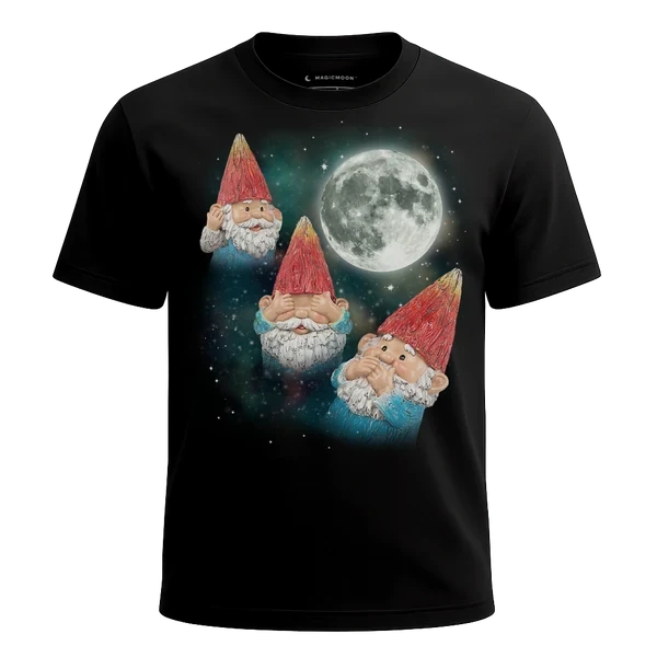 Three Gnome Moon cosmic t-shirt