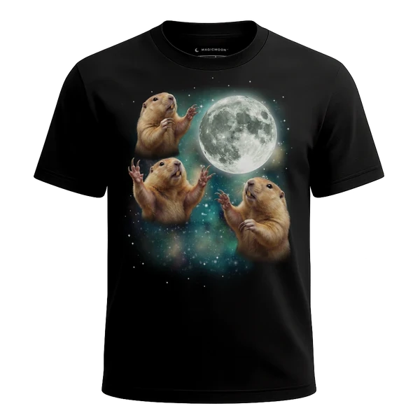 Three Gopher Moon cosmic t-shirt