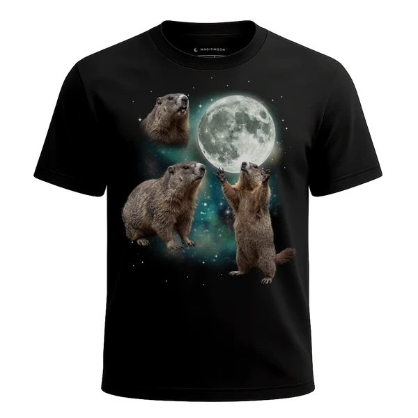 Three Groundhog Moon cosmic t-shirt