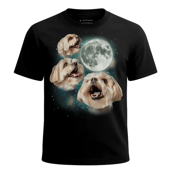 Three Havanese Moon cosmic t-shirt