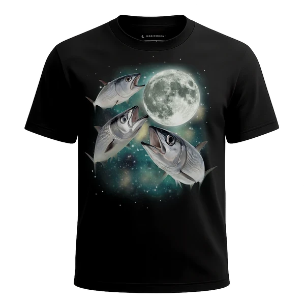 Three Herring Moon cosmic t-shirt