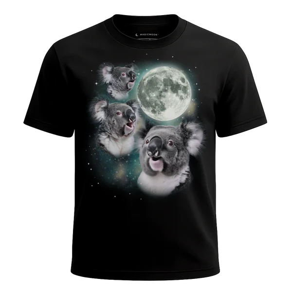 Three Koala Moon cosmic t-shirt