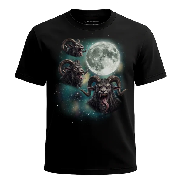Three Krampus Moon cosmic t-shirt - MagicMoon moon-channeled design
