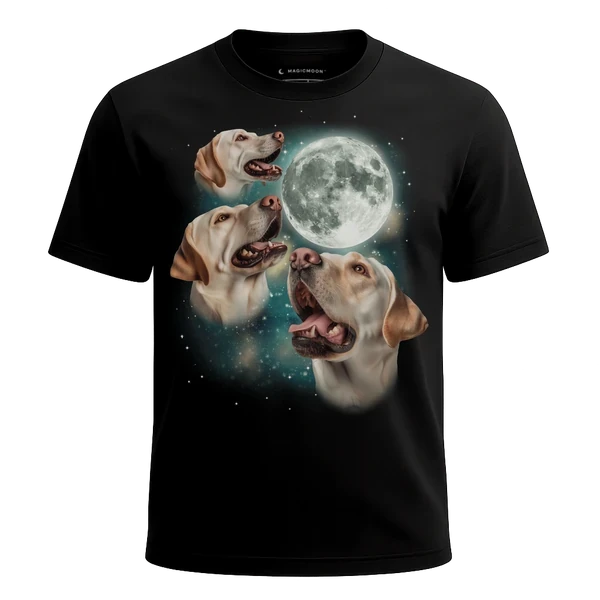 Three Labrador Retriever White Moon cosmic t-shirt