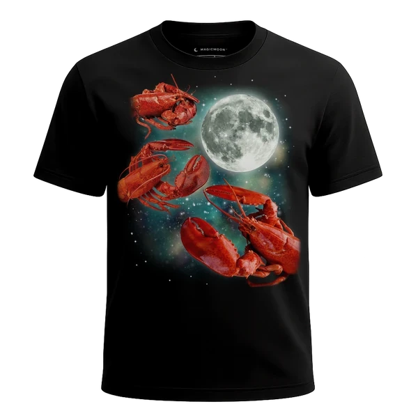 Three Lobster Moon cosmic t-shirt