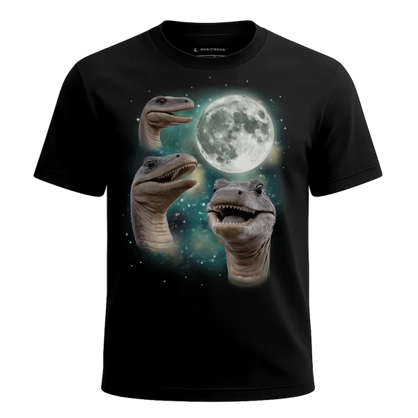 Three Loch Ness Monster Moon cosmic t-shirt - MagicMoon moon-channeled design