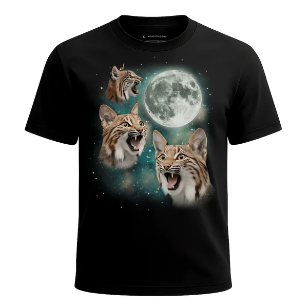 Three Lynx Moon cosmic t-shirt