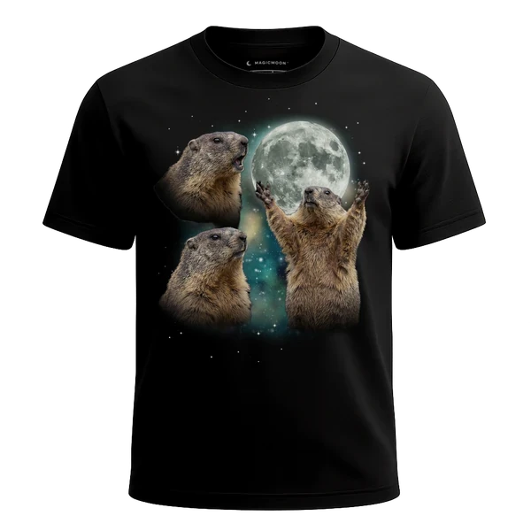 Three Marmot Moon cosmic t-shirt
