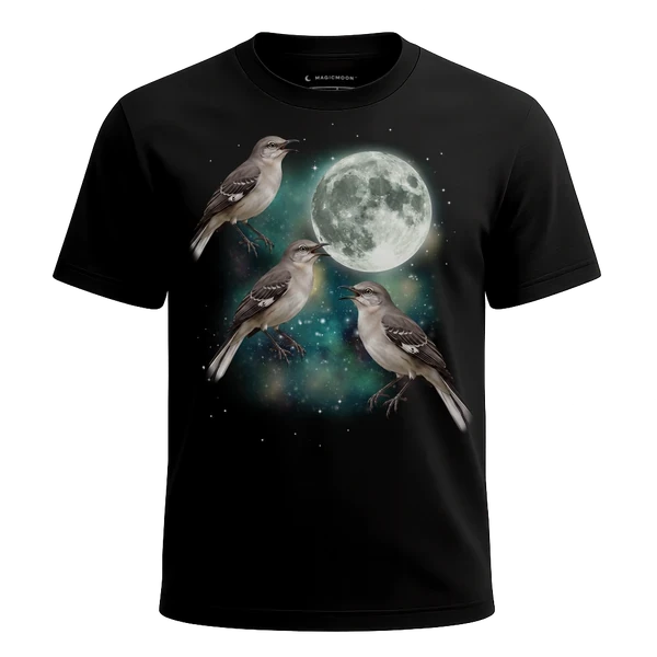 Three Mockingbird Moon cosmic t-shirt