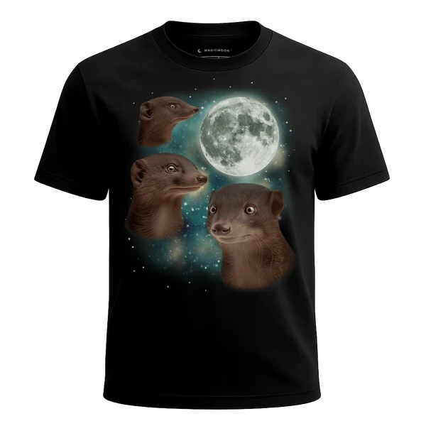 Three Mongoose Moon cosmic t-shirt