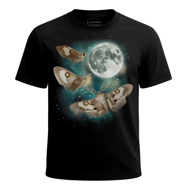 Three Moth Moon cosmic t-shirt