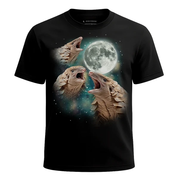 Three Pangolin Moon cosmic t-shirt