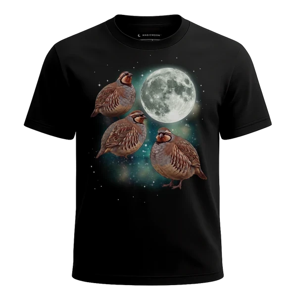Three Partridge Moon cosmic t-shirt