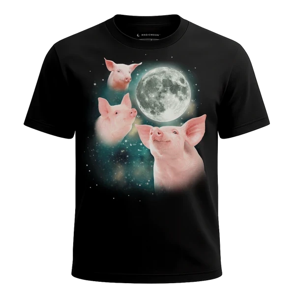Three Pig Moon cosmic t-shirt