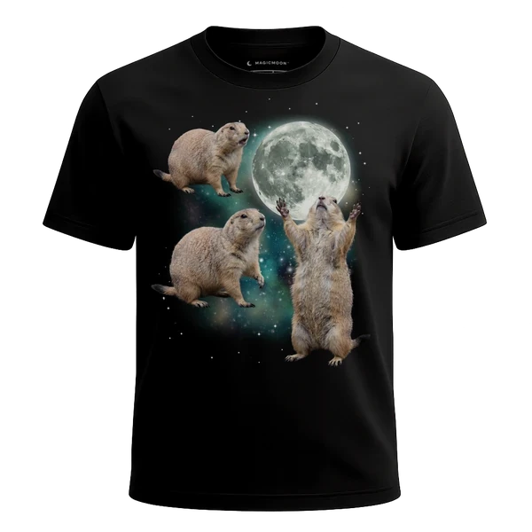 Three Prairie Dog Moon cosmic t-shirt