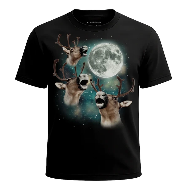 Three Reindeer Moon cosmic t-shirt