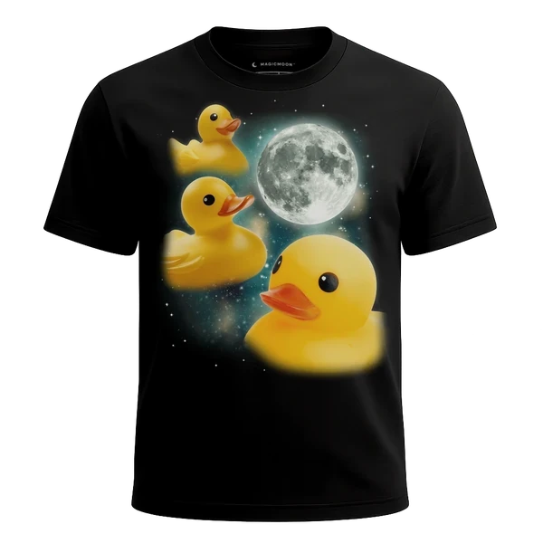 Three Rubber Duck Moon cosmic t-shirt