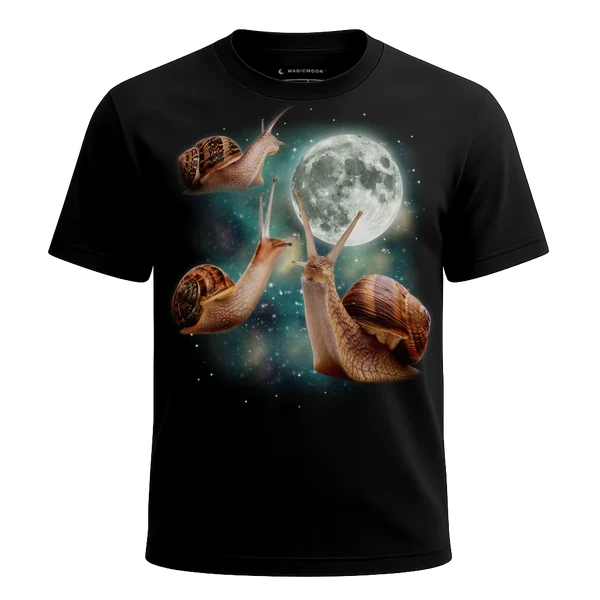 Three Snails Moon cosmic t-shirt