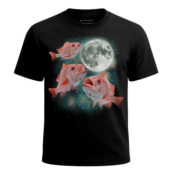 Three Snapper Moon cosmic t-shirt - MagicMoon moon-channeled design