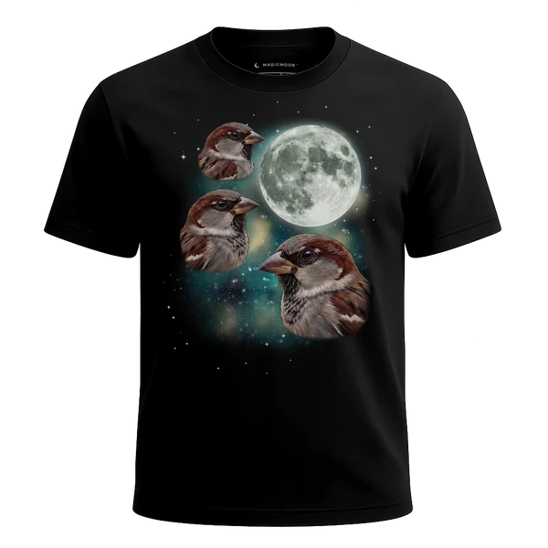 Three Sparrow Moon cosmic t-shirt