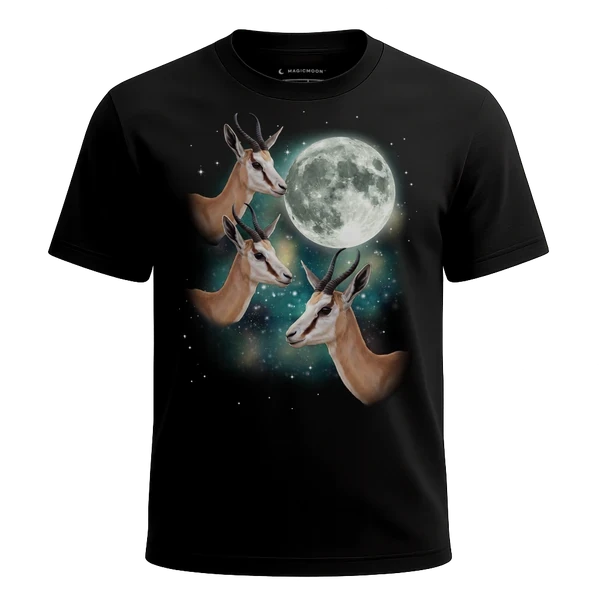 Three Springbok Moon cosmic t-shirt