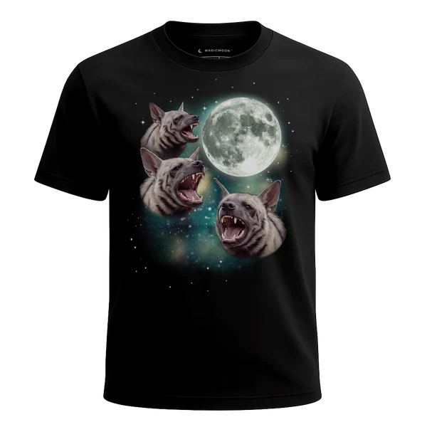 Three Striped Hyena Moon cosmic t-shirt