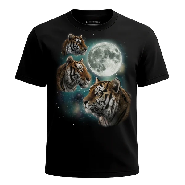 Three Tiger Moon cosmic t-shirt