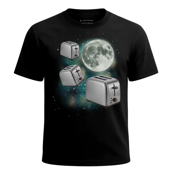 Three Toaster Moon cosmic t-shirt
