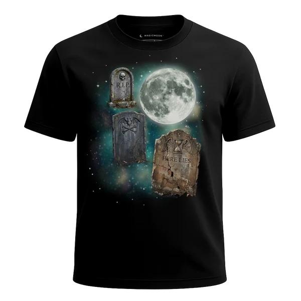 Three Tombstone Moon cosmic t-shirt