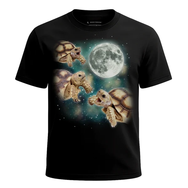 Three Tortoise Moon cosmic t-shirt