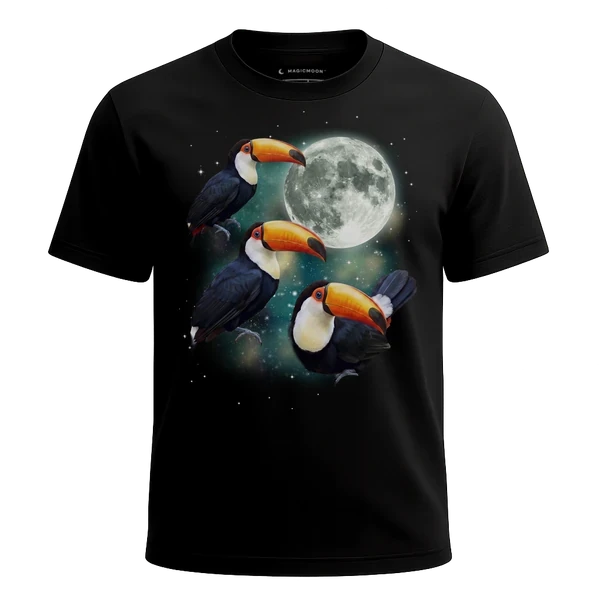 Three Toucan Moon cosmic t-shirt