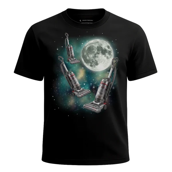 Three Vacuum Moon cosmic t-shirt - MagicMoon moon-channeled design