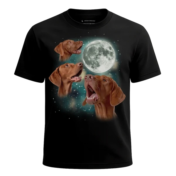 Three Vizsla Moon t-shirt