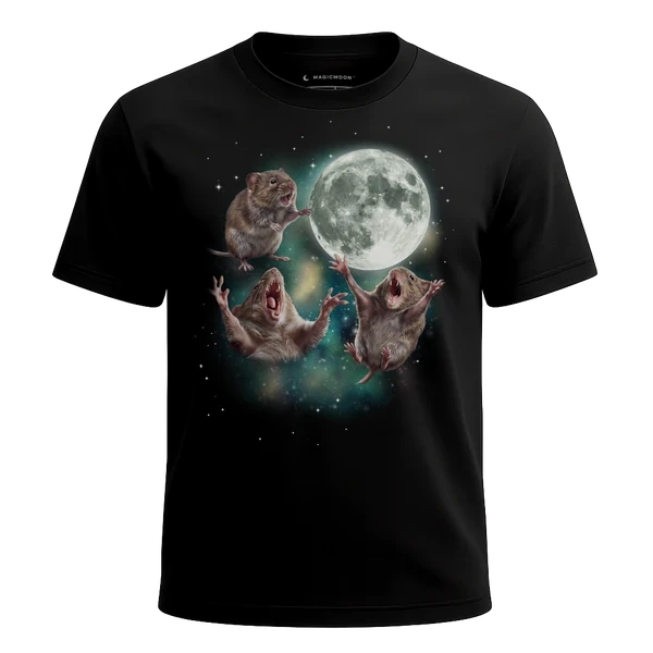 Three Vole Moon cosmic t-shirt - MagicMoon moon-channeled design