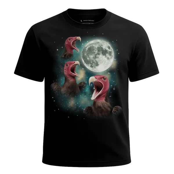 Three Vulture Moon cosmic t-shirt