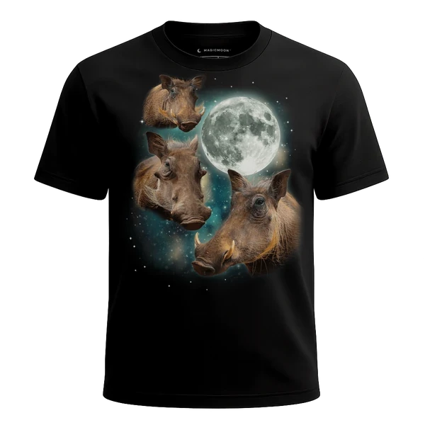 Three Warthog Moon cosmic t-shirt