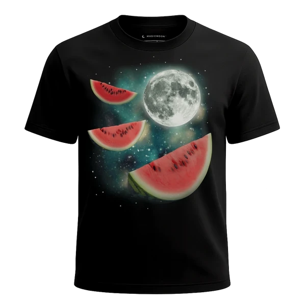 Three Watermelon Moon cosmic t-shirt
