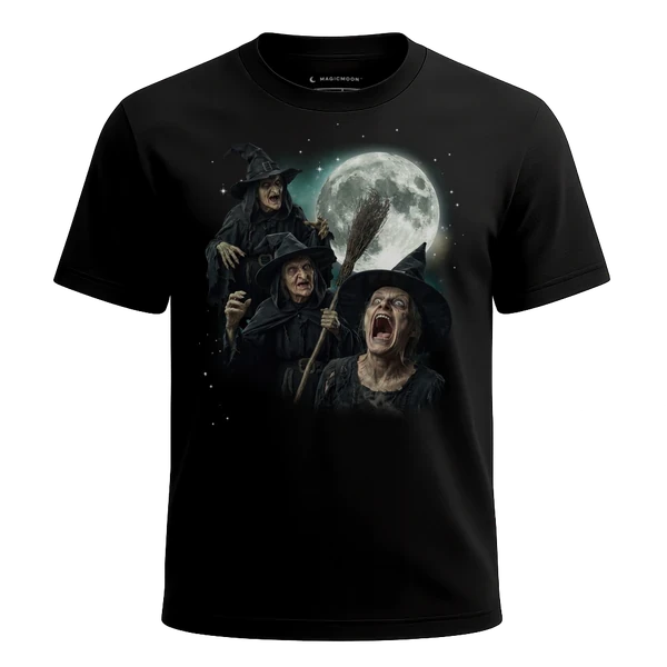 Three Witch Moon cosmic t-shirt