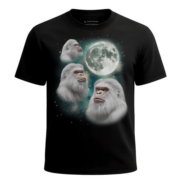 Three Yeti Moon cosmic t-shirt